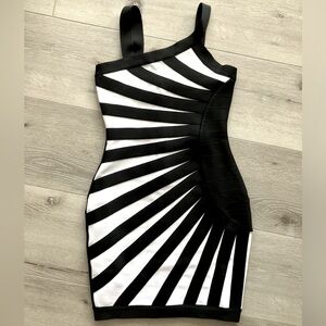 Black and white party dress